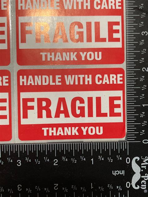 108 Fragile Stickers 9 Sheets Of 12 Stickers 2x3 Inch Fragile