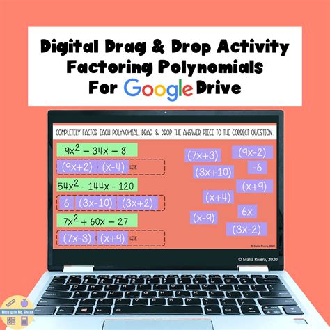 Factoring Polynomials Drag Drop Digital Activity For Algebra 1