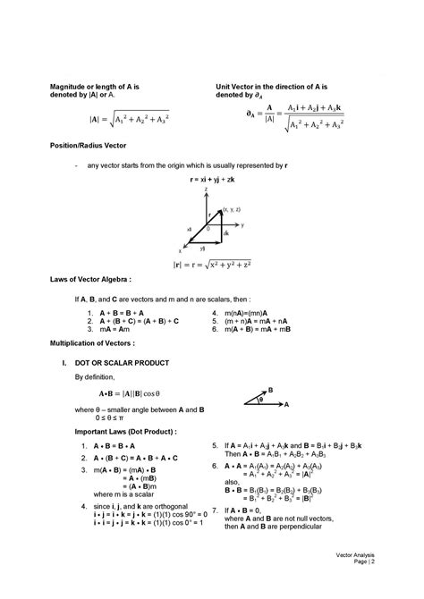 SOLUTION: Vector analysis formulas mathematics engineering mathematics - Studypool