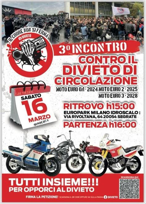 3 INCONTRO CONTRO IL DIVIETO DI CIRCOLAZIONE 2024 Motoraduno Segrate