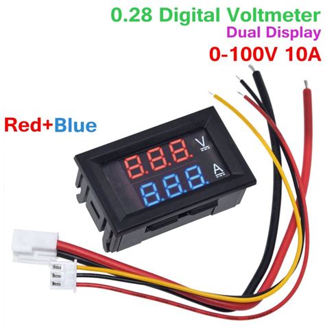 DC 0 100V 10A Digital Voltmeter Ammeter Dual Display Voltage Detector