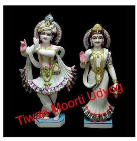 Eco Friendly White Marble Radha Krishna Standing Statue At Best Price