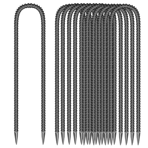 11 Pieces 12 Inch Garden YPF5 Ground Stakes Galvanized Steel U Shape