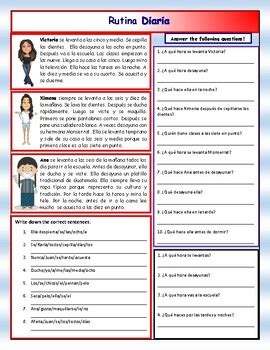 Mi Rutina Diaria Worksheets By Mi Clase Divertida Tpt