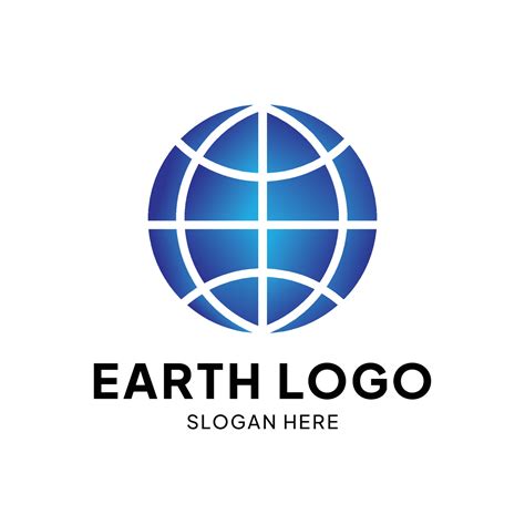 Earth globe logo blue color vector. 5377190 Vector Art at Vecteezy