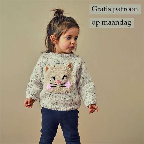 Gratis Patroon Op Maandag Kindertrui Met Poezenhoofd Ontvang Ieder