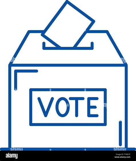 Icono De Línea Votar Concepto Votación Vector Plana Símbolo Signo