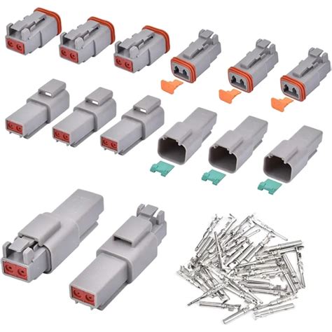 Electrical Wire Connector Plug 8 Sets 2 Pin 16 20awg Waterproof Sealed Auto Gray Male And Female