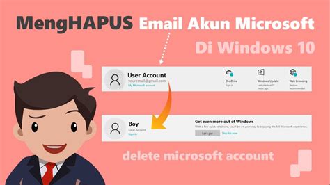 Cara Menghapus Email Akun Microsoft Yang Terhubung Di Windows 10 Youtube