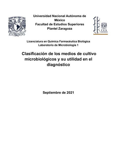 Solution Clasificaci N De Los Medios De Cultivo Microbiol Gicos Y Su