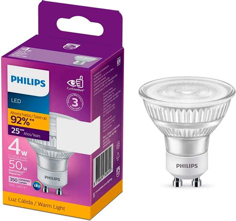 Philips Led Spot Luz Cálida De 4 Watts Con Entrada Gu10 Mx