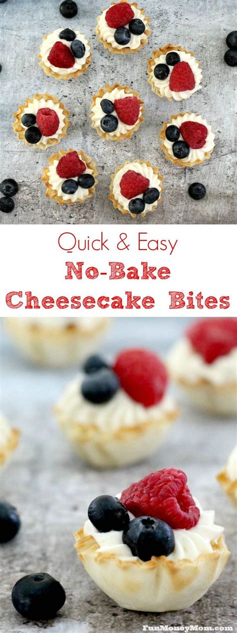 Easy No Bake Cheesecake Bites Recipe Bite Size Desserts Dessert