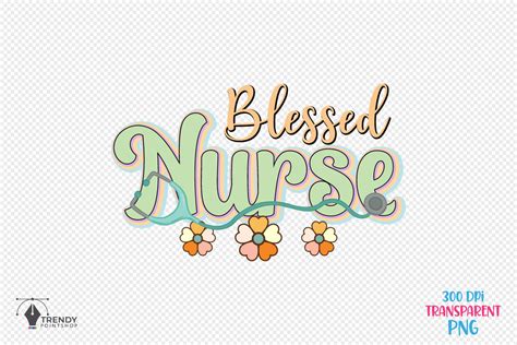 Blessed Retro Nurse Sublimation Design Graphic By Trendypointshop · Creative Fabrica