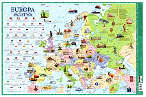 EUROPA PAŃSTWA MAPA POLITYCZNA PODKŁADKA NA BIURKO 2024 DEMART