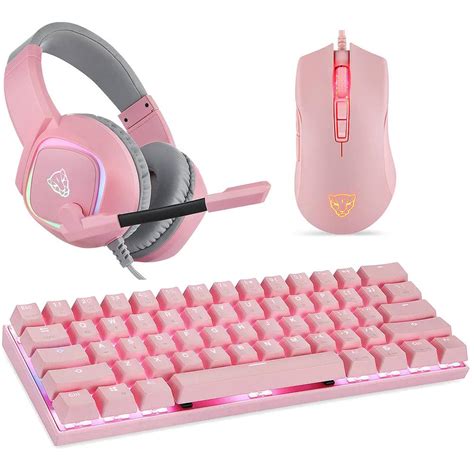 Kit Gamer Motospeed Pink I C Teclado Ck62 Mecânico Bluetooth Switch