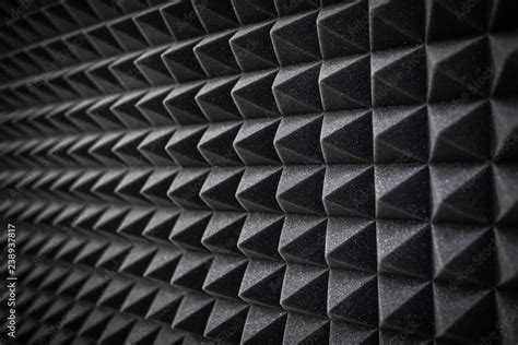 Foam soundproofing coating close-up. Recording studio details Stock Photo | Adobe Stock