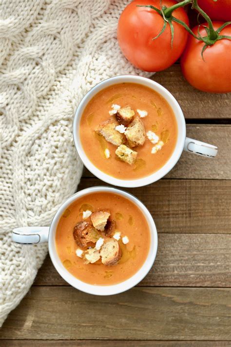 Roasted Tomato And Goat Cheese Soup Measuring Cups Optional Recipe Cheese Soup Recipes