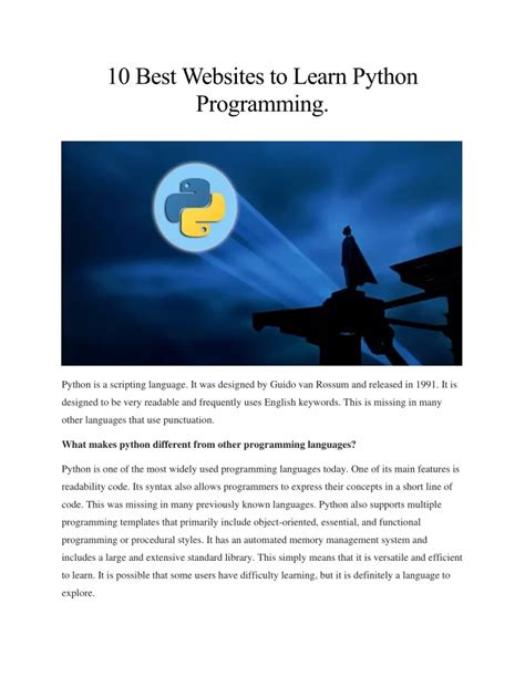 Ppt 10 Best Websites To Learn Python Programming Powerpoint Presentation Id10454580