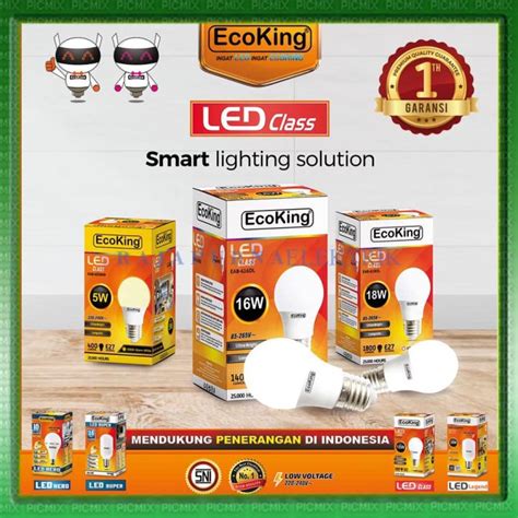 LAMPU LED ECOKING 3W 18W SUPER TERANG TAHAN LAMA 3 Watt 18 Watt