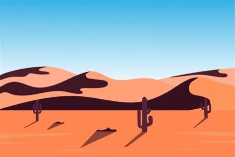 Flat Landscape Desert Beautiful Nature Graphic by 5amil.studio55 ...