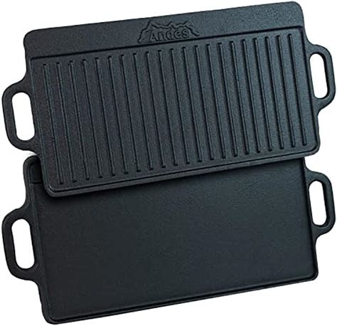 X Large Non Stick Cast Iron Reversible Griddle Plate Pan Double Sided