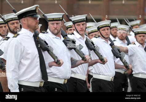 Diving Unit Practice On Parade Ground Hms Collingwood Hi Res Stock