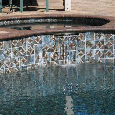 Cotto Gray Decorative 6 X 6 Waterline Pool Tile Aquatiles