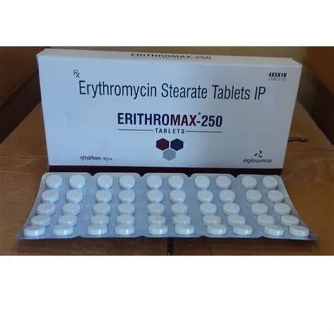 Erithromax Erythromycin Stearate Tablet 250 Mg At Rs 315 Box In Rupnagar