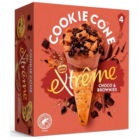 Conos Con Helado De Choco Brownie Extreme Cookie Nestl Ud