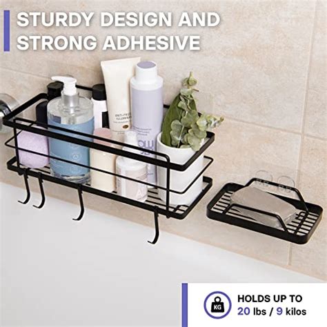 Kincmax Shower Caddy Basket Shelf Soap Dish Adhesive Drill Free