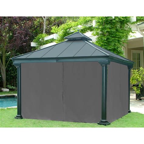 Sunjoy Universal Broadway 12 Ft X 12 Ft Gazebo Privacy Curtain The Home Depot Canada