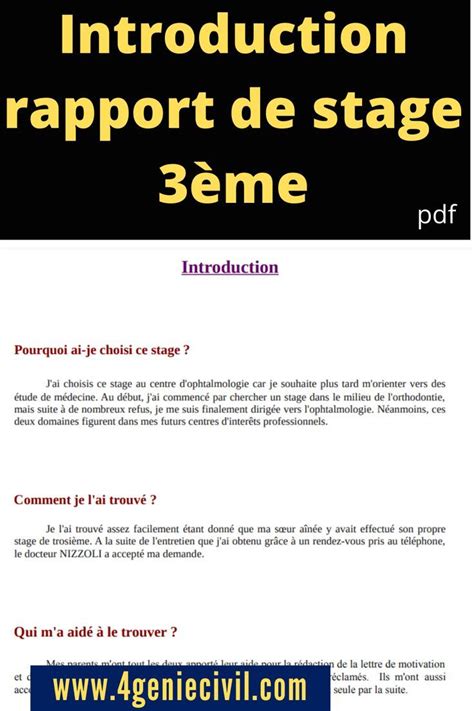 Rapport De Stage 3eme Artofit