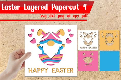 Easter Layered Papercut Svg Eps Ai Graphic By Assalwaassalwa