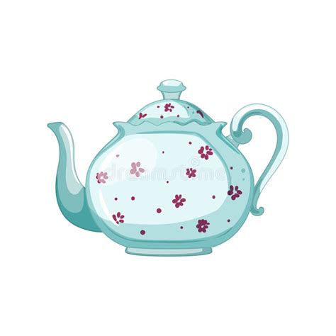 Traditional Vintage Teapot Cartoon Vector Illustration Stock