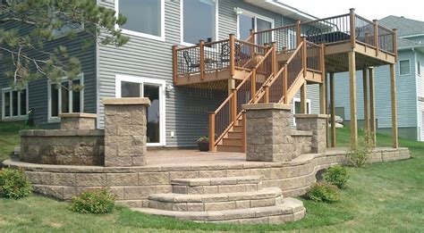 2 Tier Deck With Patio Under Concrete Patios Concrete Decor