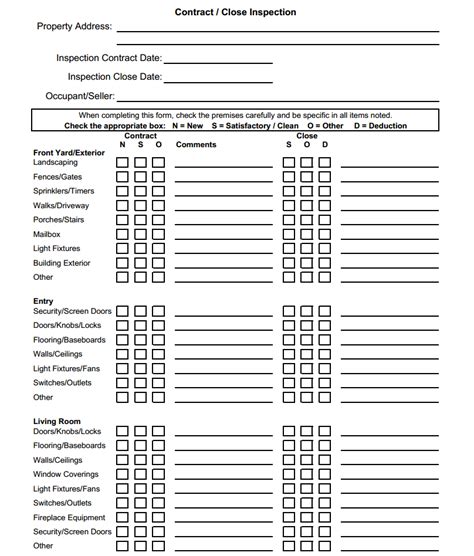 New Construction Final Walk Through Checklist