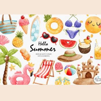 Summer Beach Clip Art: On the Beach by Achievance Academy | TPT