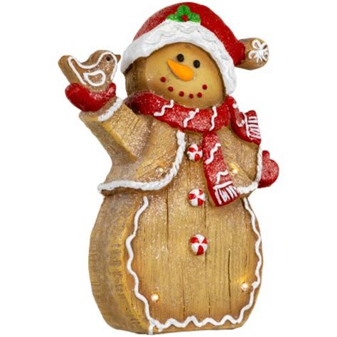 Northlight Led Lighted Gingerbread Snowman With Bird Christmas