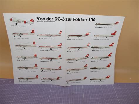 Flyer Swissair DC3 BIS FOKKER 100 AVIATIK Kaufen Auf Ricardo