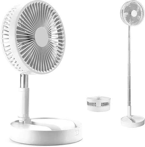 Remote control Portable Standing Fan, 7.5" Foldable Desk Fan, 7200mah ...