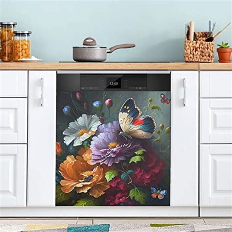 Amazon JUMBEAR Watercolor Floral Dishwasher Magnet Cover