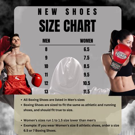 Boxing Shoes Size Chart – Knockout Boxing US