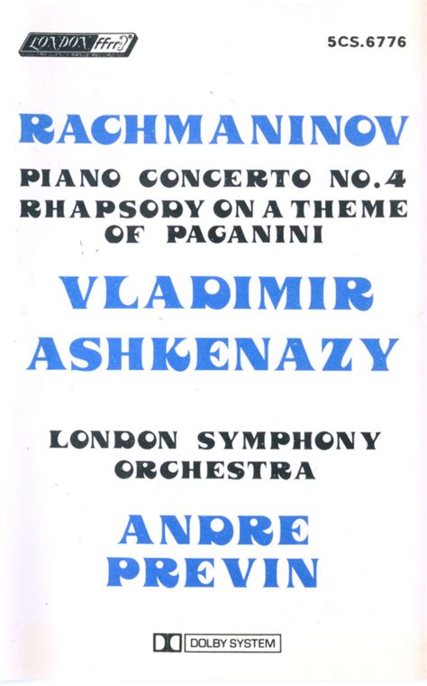 Sergei Vasilyevich Rachmaninoff Vladimir Ashkenazy The London Symphony