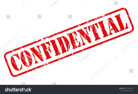 Confidential Red Stamp Text On White Stock Vector Illustration