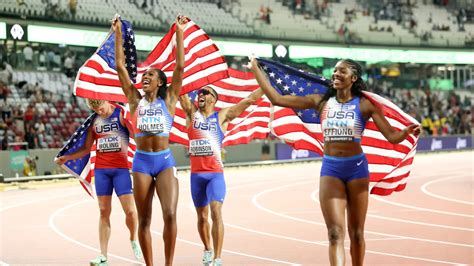 World Championships 2023 Usa Wins 4x400m Mixed Relay Gold Set New