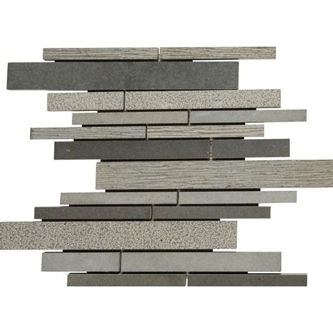 Ms International Mystic Grey Interlocking 12 In X 12 In X 10 Mm Basalt Mesh Mounted Mosaic