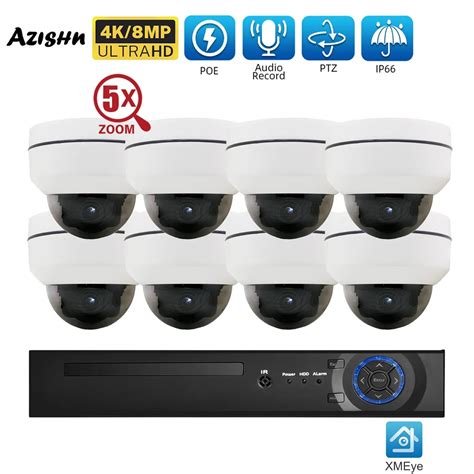 Ptz K Mp Mp Poe Security Camera System Ch Video Surveillance Kit