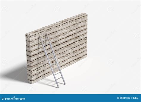 Escalera Que Se Inclina En La Pared De Ladrillo Stock De Ilustraci N