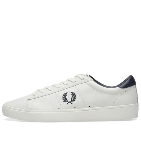 Fred Perry Spencer Leather Sneaker Porcelain Navy End