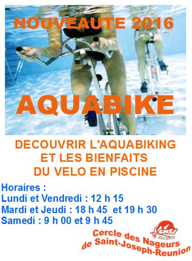 AQUABIKE à partir du 03 octobre Réservation obligatoire Place limitée